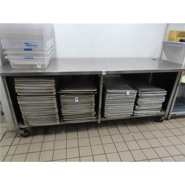 S/S  8' Rolling Table w/Undershelf