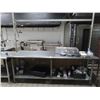 Image 1 : S/S  8' Bullnose Island Table w/Pot Rack and Undershelf