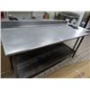 Image 1 : S/S  6'  Bullnose Table w/Backsplash/Undershelf