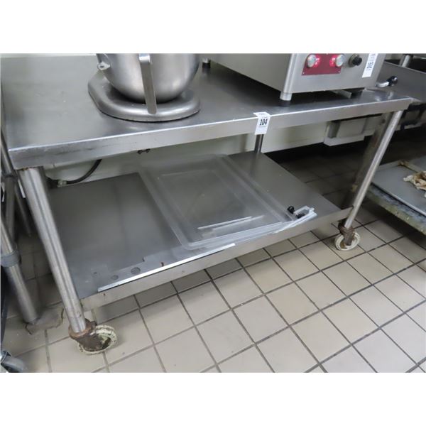 S/S  4' Rolling Equip. Stand w/Undershelf