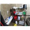 Image 1 : Black Wire 4 Shelf Rack w/Maintenance Supplies