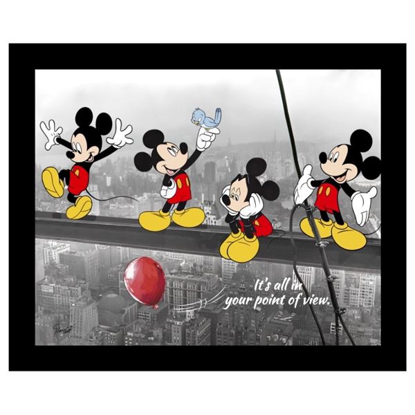 Exclusive Artist "George Davis" Fine Art Giclee Canvas ''Micky Mouse Above NY It's all in your point