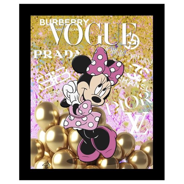 Exclusive Artist "George Davis" Fine Art Giclee Canvas ''Minnie on Vogue Cover'' Hand Signed - Ships