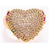 Image 2 : 18kt Gold Overlay Pave Heart Shape Ring  Size 8