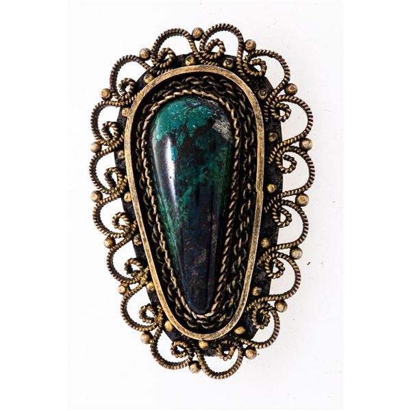 Vintage 925 Sterling Silver Eilat Stone Pin
