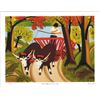 Image 1 : MAUD LEWIS -Canadian Folk Artist - Nova Scotia - Fine Art Giclee - Team of Oxen, Hay Wagon LE Plate 