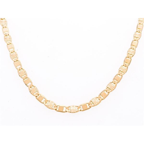 18kt BGO Flat Bar Link Necklace 18"