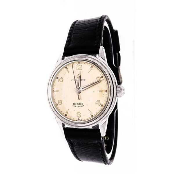"BIRKS" Vintage "Challenger" Eternamatic Watch -Pre Owned - Leather Band