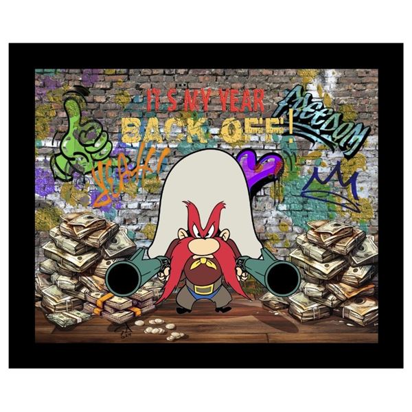 Exclusive Artist "George Davis" Fine Art Giclee Canvas ''It's My Year, Back Off - Yosemite Sam'' Han