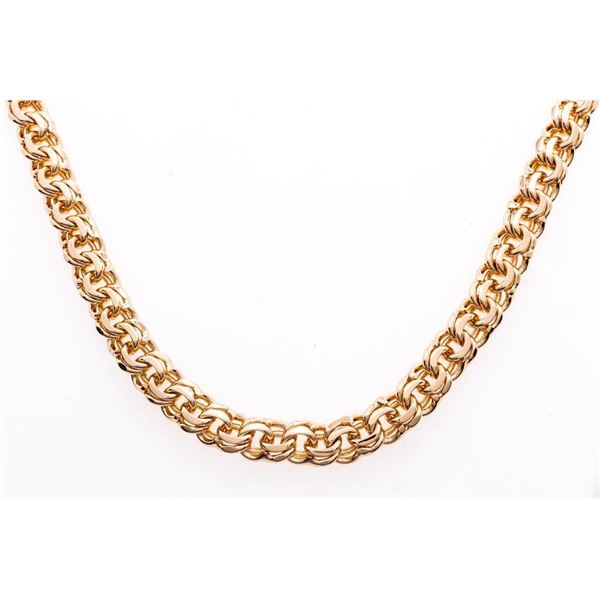 18kt BGO Fancy Link ID Style Necklace 20"