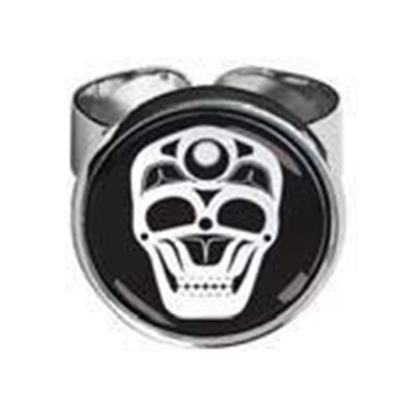 James Johnson First Nations Artist - Adjustable Dome Ring - "Skull"1