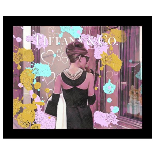 Exclusive Artist "George Davis" Fine Art Giclee Canvas ''Breakfast at Tiffany's'' Hand Signed - Ship