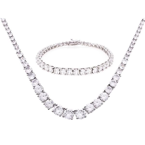 Chic Tennis Necklace & Matching Bracelet Set - (.85ct)