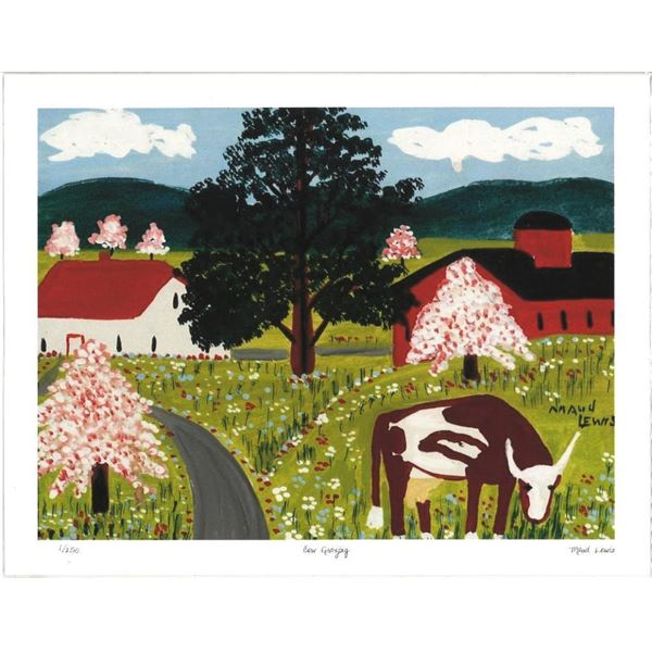 "MAUDE LEWIS" Canada's Most Beloved Folk Artist" Fine Art Giclee Limited Edition "Cow Grazing" 11 x 
