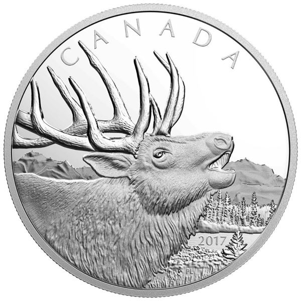 2017 $125 CALL OF THE WILD: ELK - PURE SILVER HALF KILO COIN