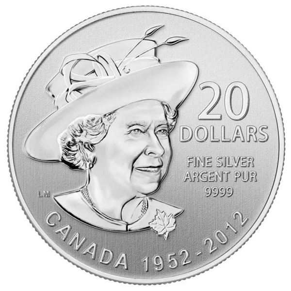 RCM 2012 .9999 Fine Silver $20 Coin - Queen Mother