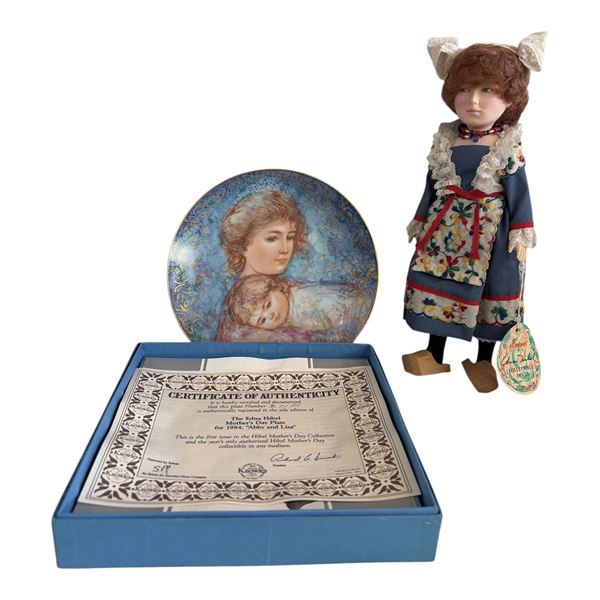 LOT OF 2 HIBEL - DOLL AND PLATE