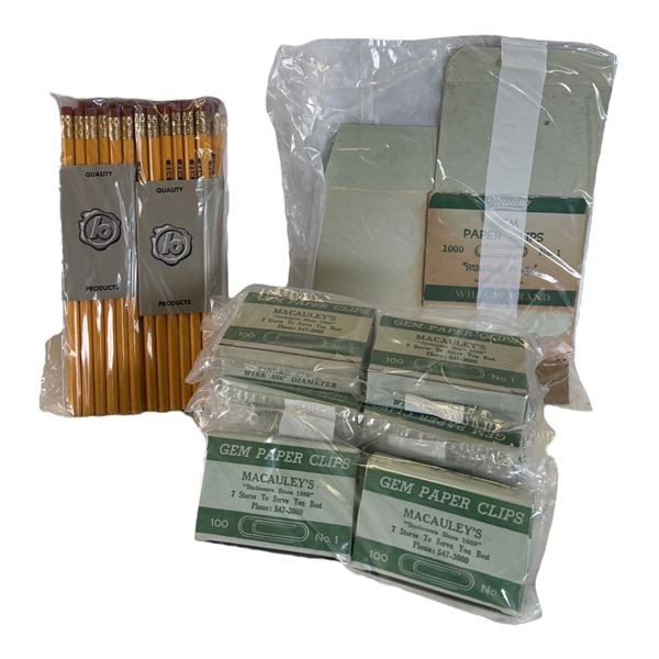 VINTAGE MACAULEYS PAPER CLIPS AND LEAD PENCILS