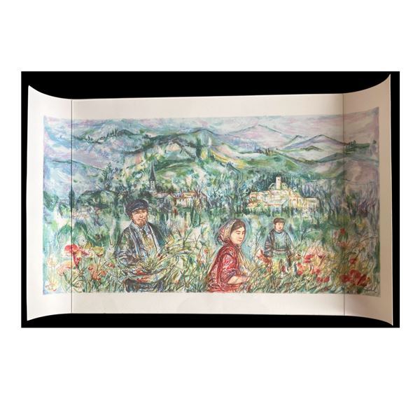 HIBEL ORIGINAL SERIGRAPH - THE FLOWER HARVEST 1993