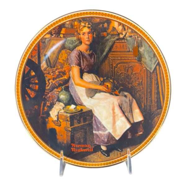 NORMAN ROCKWELL PLATE - DREAMING IN THE ATTIC