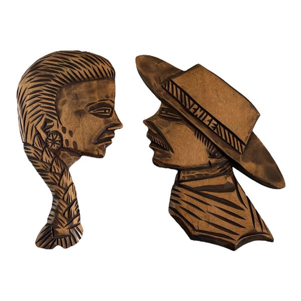 SET OF WALL ART WOOD CARVINGS