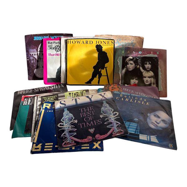 LOT OF 21 USED 45 VINYL RECORDS C