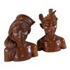 Image 1 : BALI WOOD SCULPTURE - SET OF 2 BUSTS