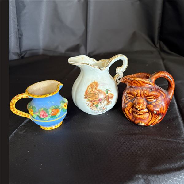 LOT OF 3 MINIATURE JUGS