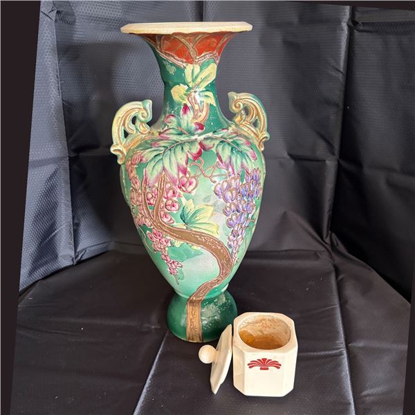 LOT OF 2 - VASE AND CANDLE