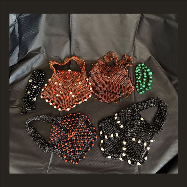 LOT OF 6 BEADED ITEMS