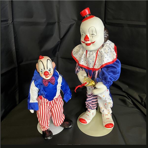 LOT OF TWO PORCELAIN CLOWN DOLLS