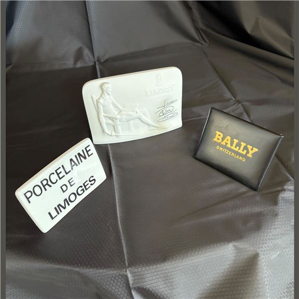 LOT OF 3 PORCELAIN DEALER DISPLAY SIGNS