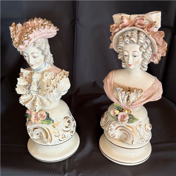 LOT OF 2 PORCELAIN BUSTS