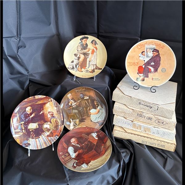 NORMAN ROCKWELL COLLECTOR PLATES - LOT OF 5