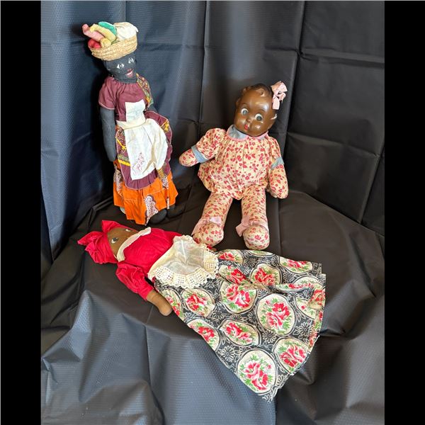 LOT OF 3 CLOTH DOLLS