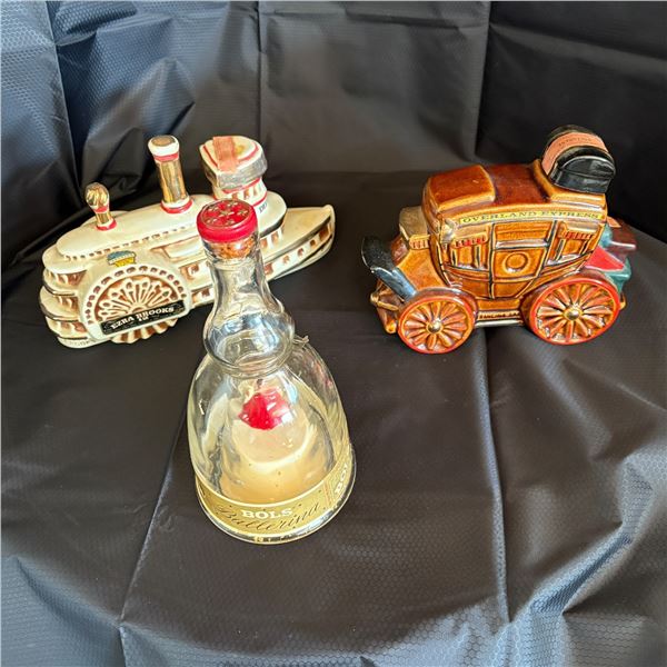 LOT OF 3 VINTAGE ALCOHOL DECANTERS