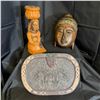 Image 1 : LOT OF 3 WOODEN ITEMS