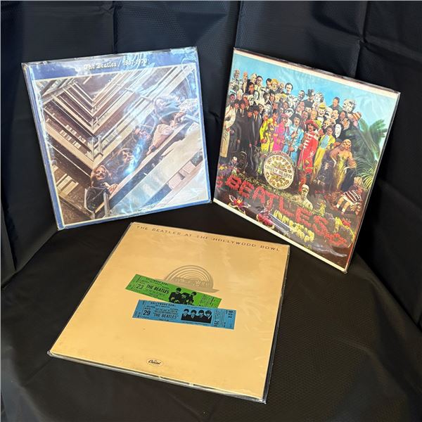 LOT OF 3 BEATLES VINYL LP RECORDS