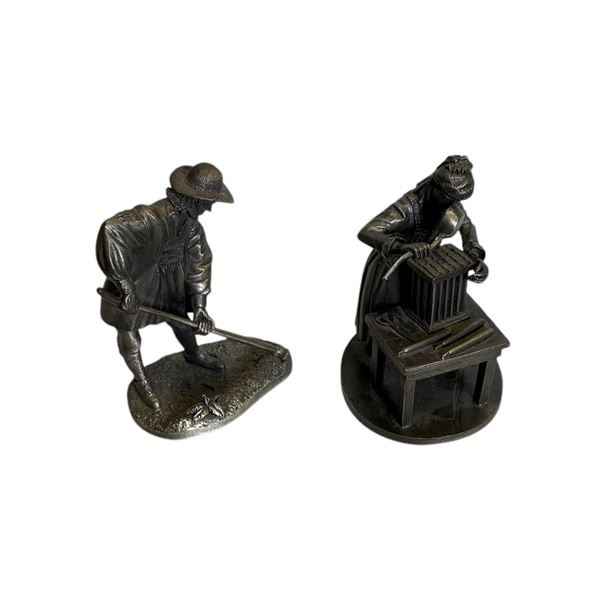 FRANKLIN MINT - SET OF 2 FINE PEWTER