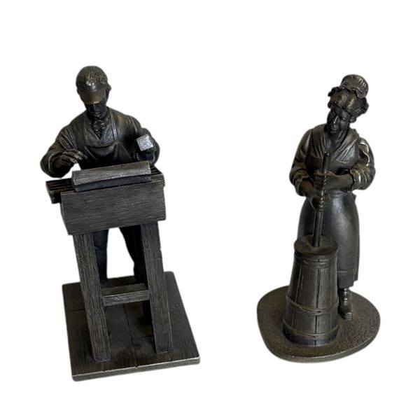 FRANKLIN MINT - SET OF 2 FINE PEWTER