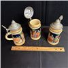 Image 1 : LOT OF 3 BEER STEINS
