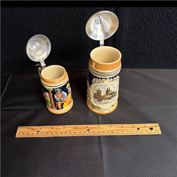 LOT OF 2 BEER STEINS