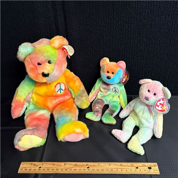 TY BEANIE - LOT OF 3 RAINBOW BEARS