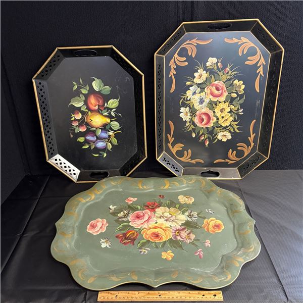 LOT OF 3 SERVING TRAYS
