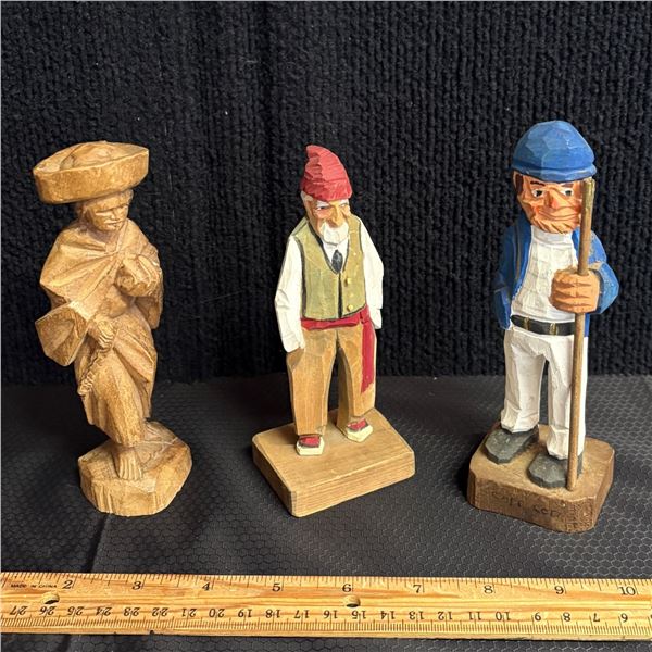 LOT OF 3 WOOD CARVINGS