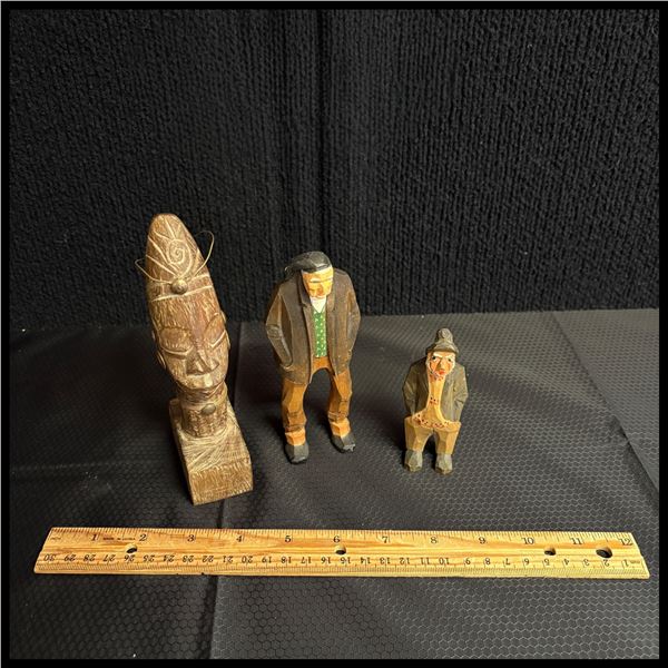 LOT OF 3 WOOD CARVINGS