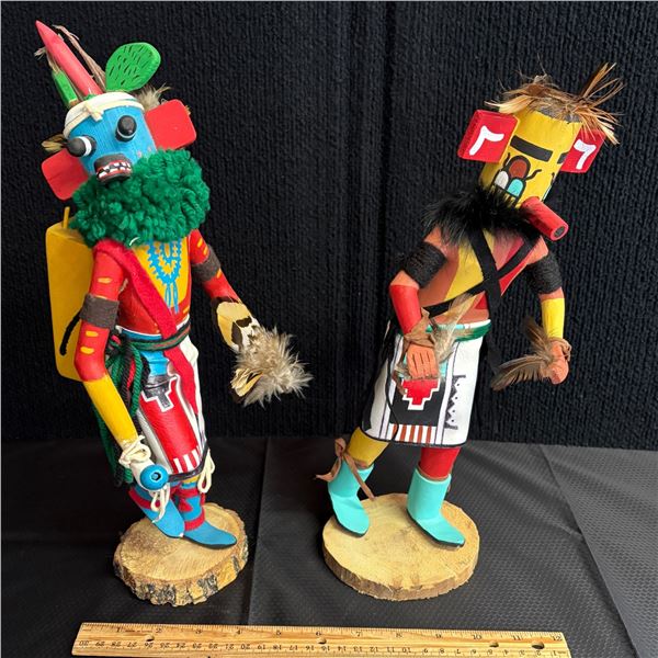 HAND MADE HOPI WOOD DESIGN SET OF 2
