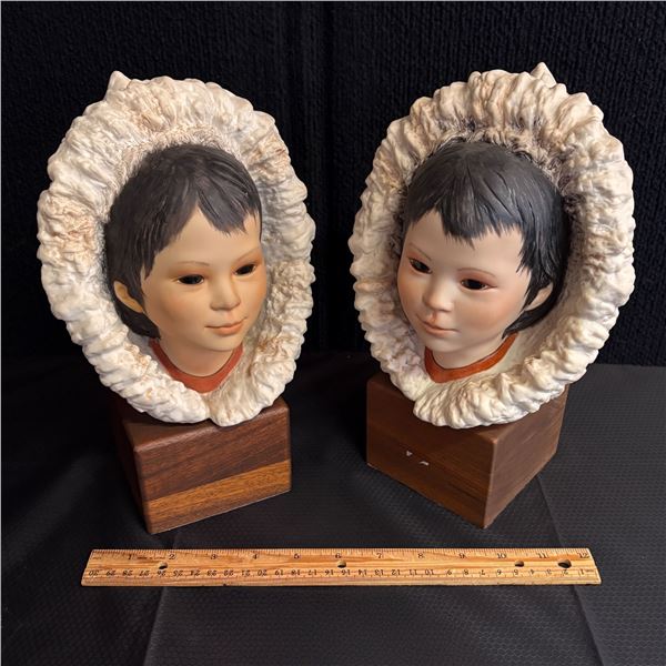 CYBIS - SET OF 2 SNOW BUNTING BUSTS