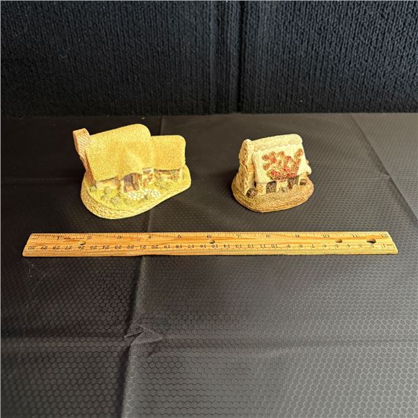 LOT OF 2 MINIATURE COTTAGE SCULPTURES