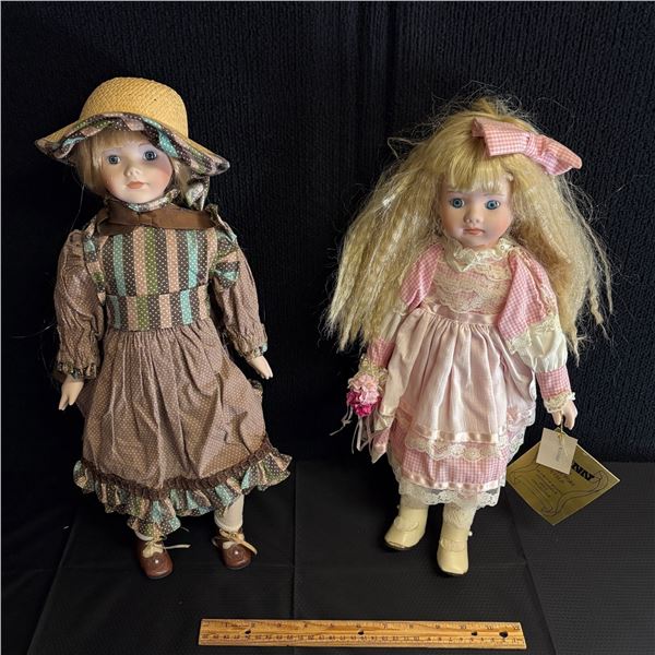 LOT OF 2 PORCELAIN DOLLS